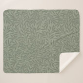 William Morris Wilgenpatroon Antiek Saliegroen Sherpa Deken (Voorkant (horizontaal))