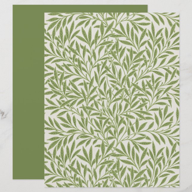 William Morris | Wilgenpatroon Scrapbook Papier (Voorkant / Achterkant)