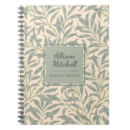 William Morris Wilgentak Elegante Botanische Notitieboek (Voorkant)