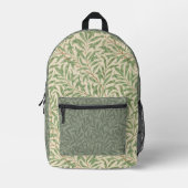 William Morris Wilgpatroon Antiek Saliegroen Bedrukte Rugzak (Voorkant)