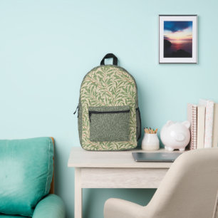 William Morris Wilgpatroon Antiek Saliegroen Bedrukte Rugzak