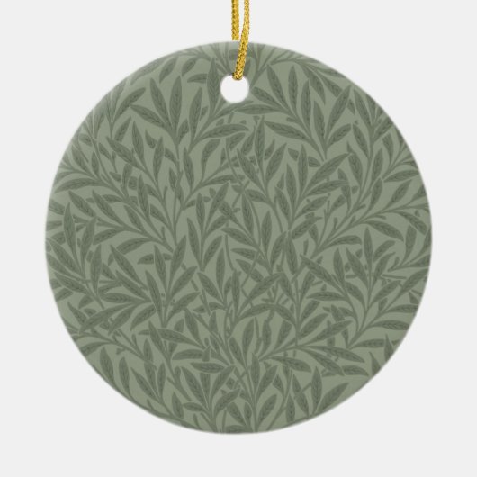 William Morris Wilgpatroon Antiek Saliegroen Keramisch Ornament (Voorkant)