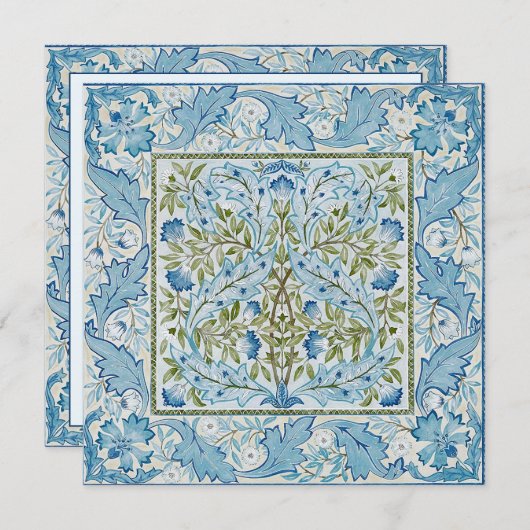 William Morris & Wilhelmina Style Prints Bedankkaart (Voorkant / Achterkant)