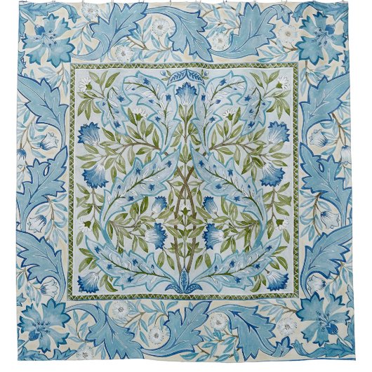 William Morris & Wilhelmina Style Prints Douchegordijn (Voorkant)