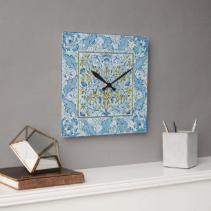 William Morris & Wilhelmina Style Prints Vierkante Klok