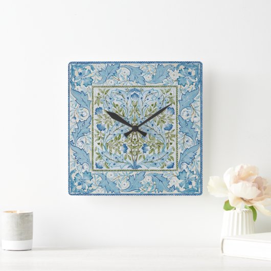 William Morris & Wilhelmina Style Prints Vierkante Klok (Huis)