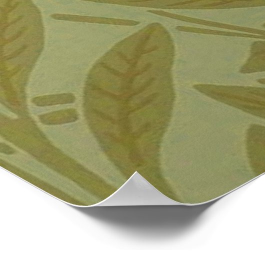 William Morris Willow Antiek Floral Leaf Poster (Hoek)