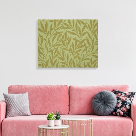William Morris Willow Antiek Green Leaf Vine Art Canvas Afdruk (Insitu (Woonkamer))