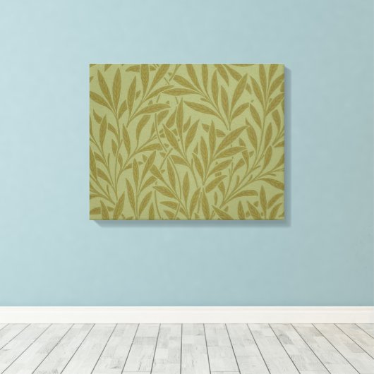 William Morris Willow Antiek Green Leaf Vine Art Canvas Afdruk (Insitu (Houten vloer))