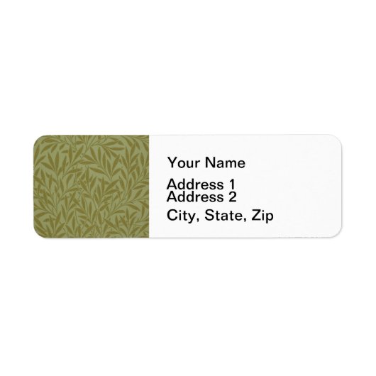 William Morris Willow Antiek Green Leaf Vine Art Etiket (Voorkant)