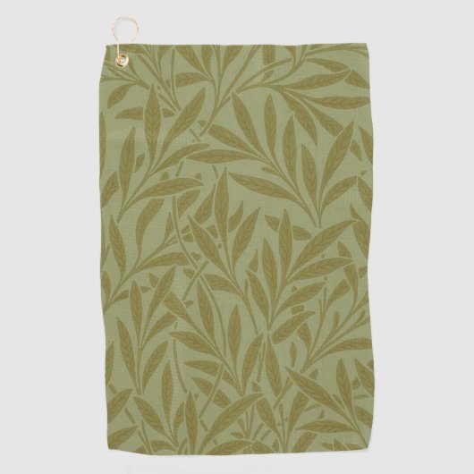 William Morris Willow Antiek Green Leaf Vine Art Golfhanddoek (Voorkant)