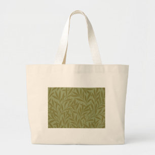 William Morris Willow Antiek Green Leaf Vine Art Grote Tote Bag