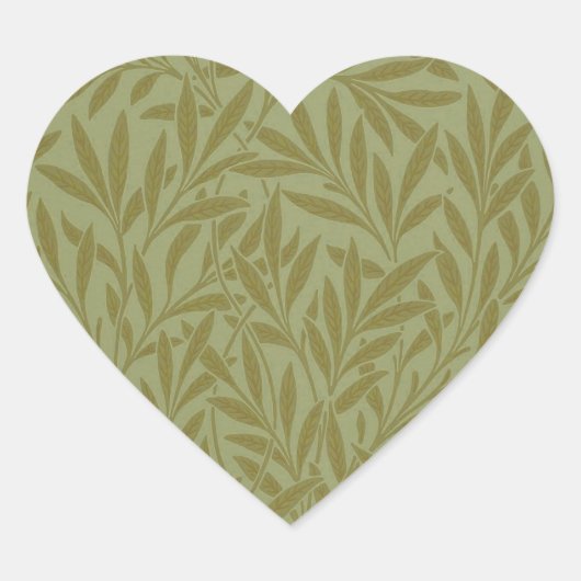 William Morris Willow Antiek Green Leaf Vine Art Hart Sticker (Voorkant)