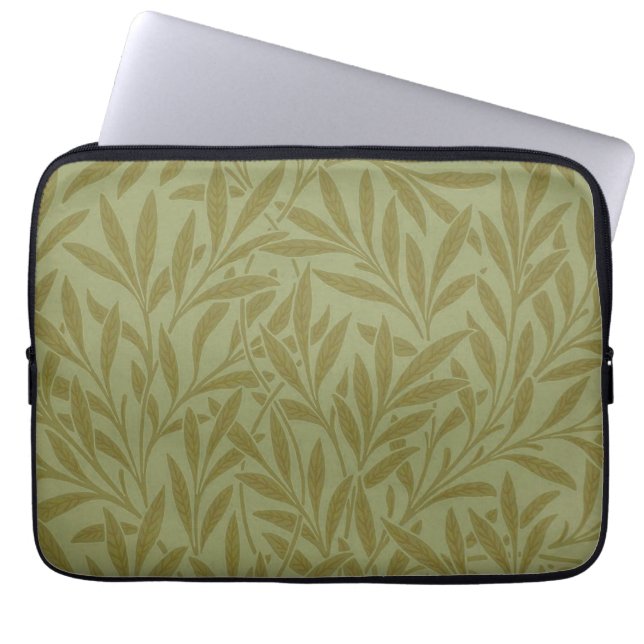 William Morris Willow Antiek Green Leaf Vine Art Laptop Sleeve (Voorkant)