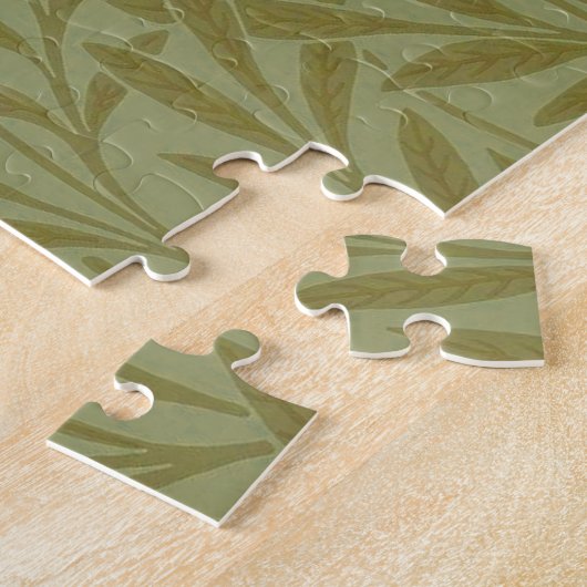 William Morris Willow Antiek Green Leaf Vine Art Legpuzzel (Zijkant)