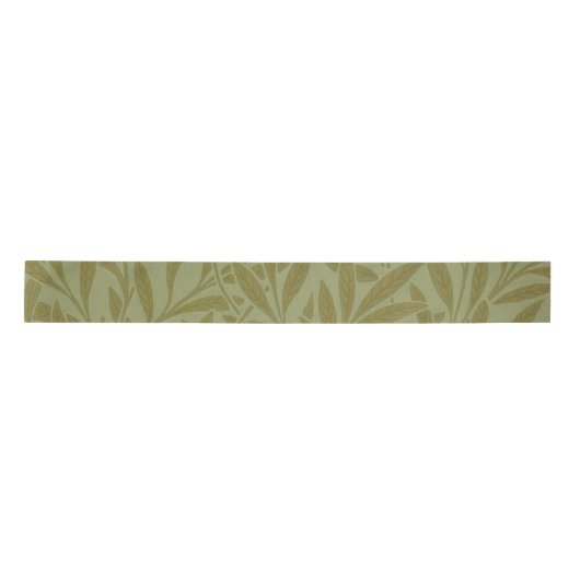William Morris Willow Antiek Green Leaf Vine Art Satijnen Lint (Voorkant)