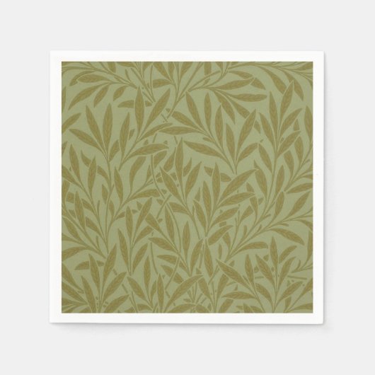William Morris Willow Antiek Green Leaf Vine Art Servet (Voorkant)