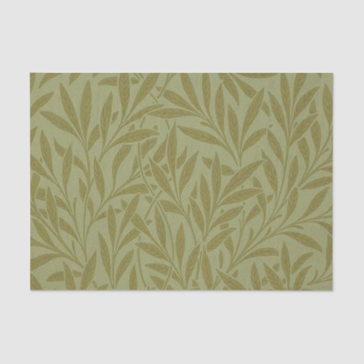 William Morris Willow Antiek Green Leaf Vine Art Tissuepapier (Voorkant)
