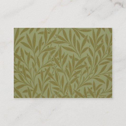 William Morris Willow Antiek Green Leaf Vine Art Visitekaartje (Achterkant)