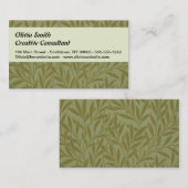 William Morris Willow Antiek Green Leaf Vine Art Visitekaartje (Voorkant / Achterkant)