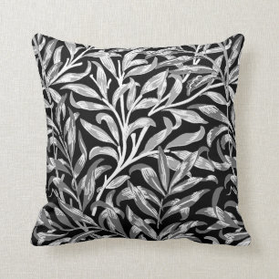 William Morris Willow Bough, Black, White & Grey Kussen
