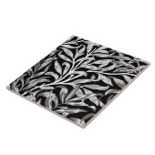 William Morris Willow Bough, Black, White & Grey Tegeltje (Zijkant)