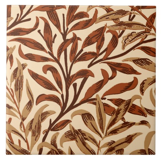 William Morris Willow Bough, Brown and Beige Tegeltje (Voorkant)