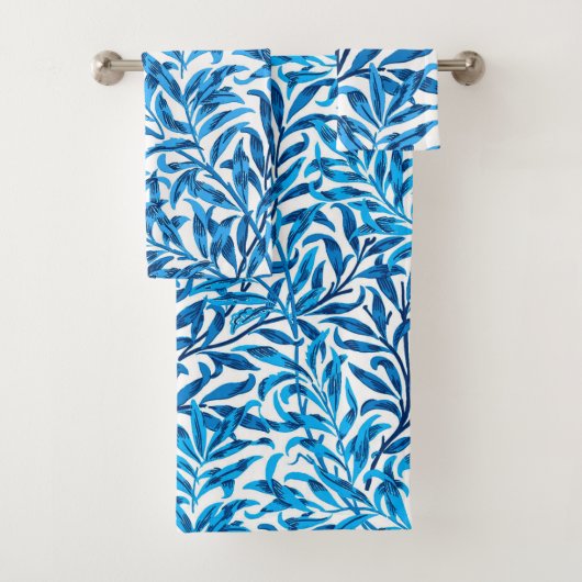 William Morris Willow Bough, Cobalt Blue & White Bad Handdoek (Insitu)