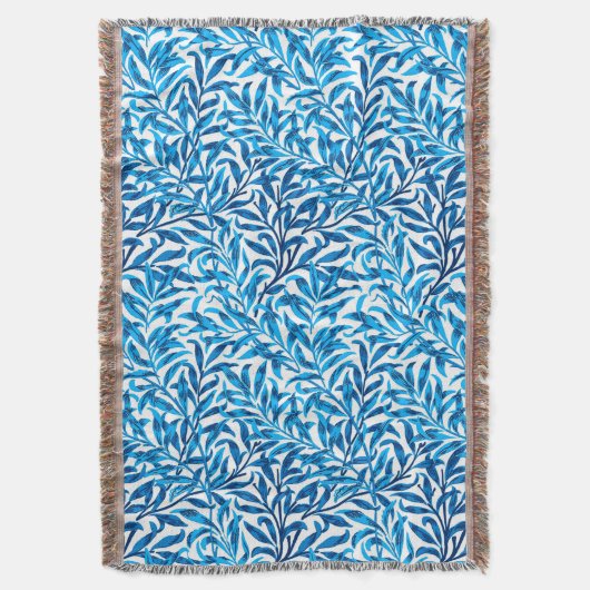 William Morris Willow Bough, Cobalt Blue & White Deken (Voorkant Verticaal)