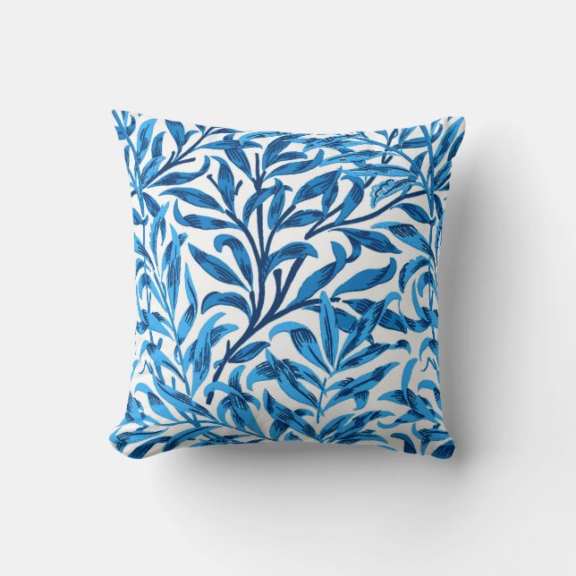 William Morris Willow Bough, Cobalt Blue & White Kussen (Voorkant)