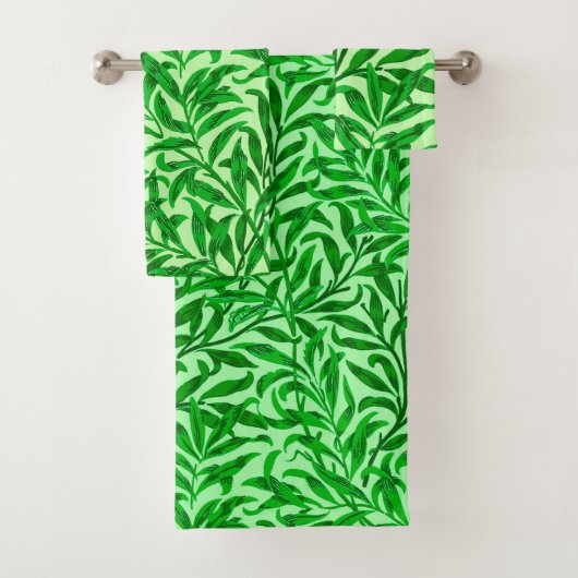 William Morris Willow Bough, Emerald Green Bad Handdoek (Insitu)