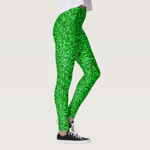 William Morris Willow Bough, Emerald Green Leggings