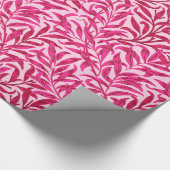 William Morris Willow Bough, Fuchsia Pink Cadeaupapier (Hoek)