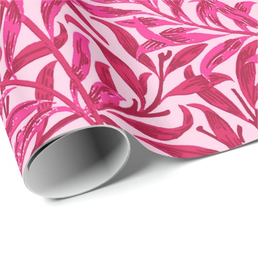 William Morris Willow Bough, Fuchsia Pink Cadeaupapier (Rol Hoek)