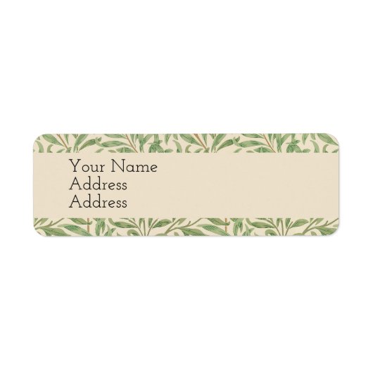 William Morris Willow Bough Garden Flower Classic Etiket (Voorkant)