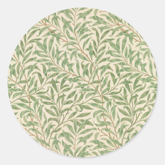 William Morris Willow Bough Garden Flower Classic Ronde Sticker (Voorkant)