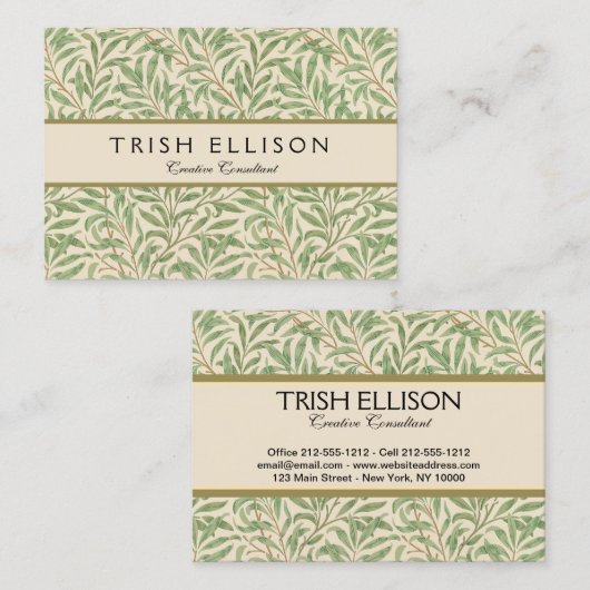 William Morris Willow Bough Garden Flower Classic Visitekaartje (Voorkant / Achterkant)