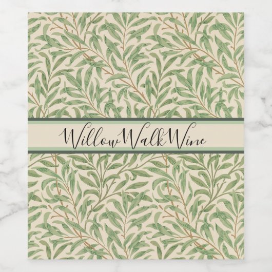 William Morris Willow Bough Garden Flower Classic Wijn Etiket (Enkel label)