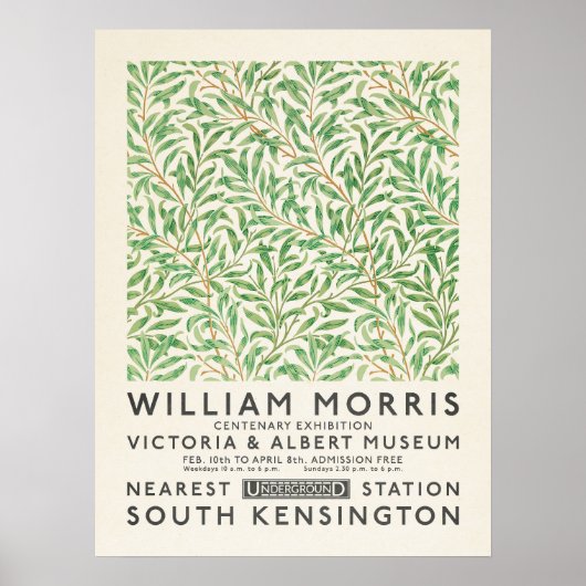 William Morris Willow Bough Green Art Exhibition Poster (Voorkant)