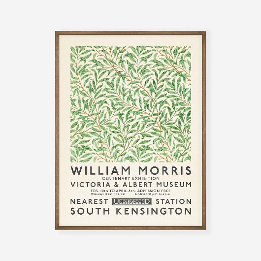 William Morris Willow Bough Green Art Exhibition Poster
