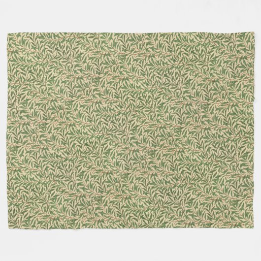 William Morris Willow Bough Green Willow Leaves Fleece Deken (Voorkant (Horizontaal))