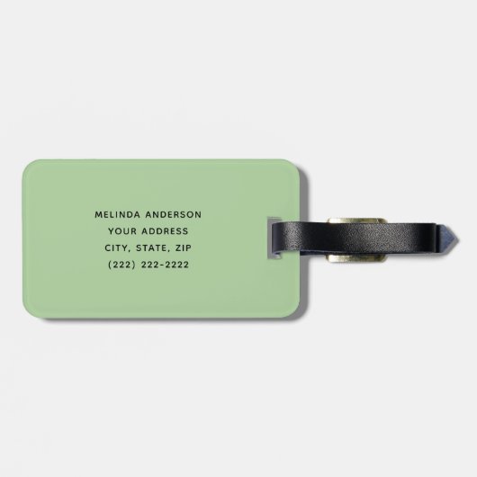 William Morris. Willow Bough.  groen Bagagelabel (Achterkant horizontaal)