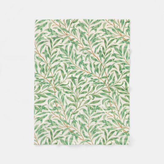 William Morris. Willow Bough.  groen Fleece Deken (Voorkant)