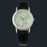 William Morris. Willow Bough.  groen Horloge<br><div class="desc">William Morris "Willow Bough" horloge. Greenery foliage patroon.</div>