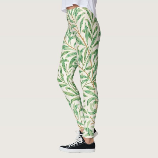 William Morris Willow Bough. groen Leggings (Links)