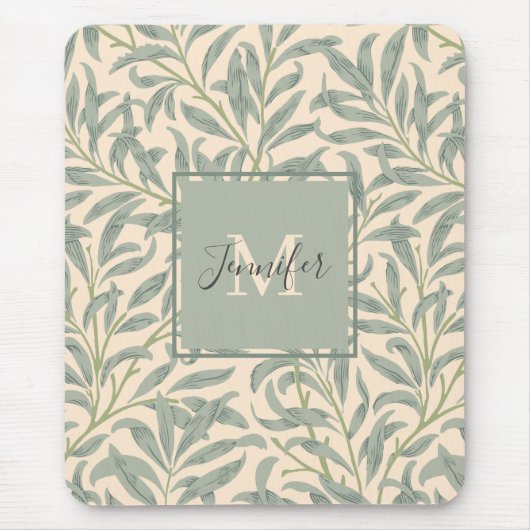 William Morris Willow Bough met naam Muismat (Voorkant)