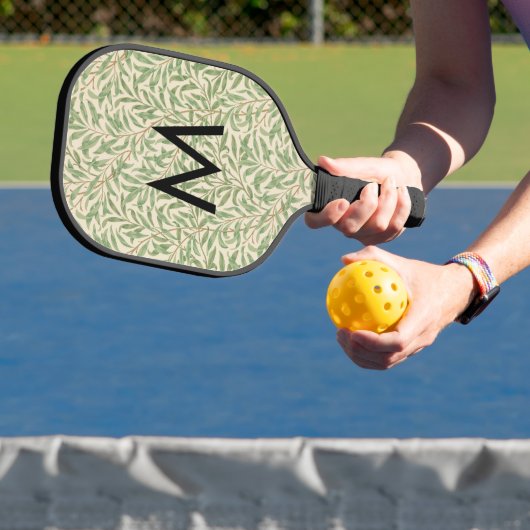 William Morris Willow Bough patroon monogram Pickleball Paddle (Insitu)