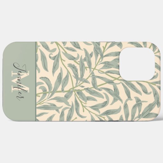 William Morris Willow Bough Pattern met Monogram Case-Mate iPhone Case (Achterkant (horizontaal))