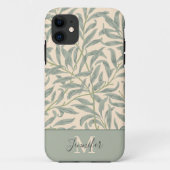 William Morris Willow Bough Pattern met Monogram Case-Mate iPhone Case (Achterkant)