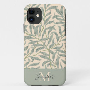 William Morris Willow Bough Pattern met Monogram Case-Mate iPhone Case